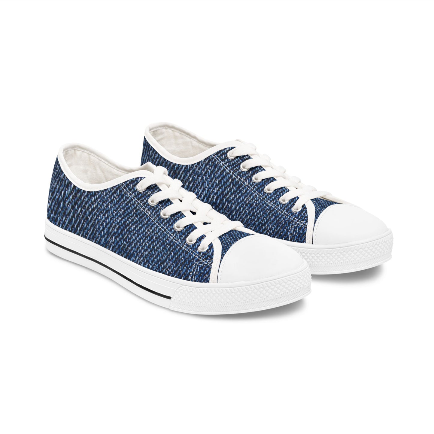Stylish Denim Women's Low Top Sneakers - Casual Footwear, Everyday Shoes, Comfortable Sneakers, Fashion Sneakers, Summer Style