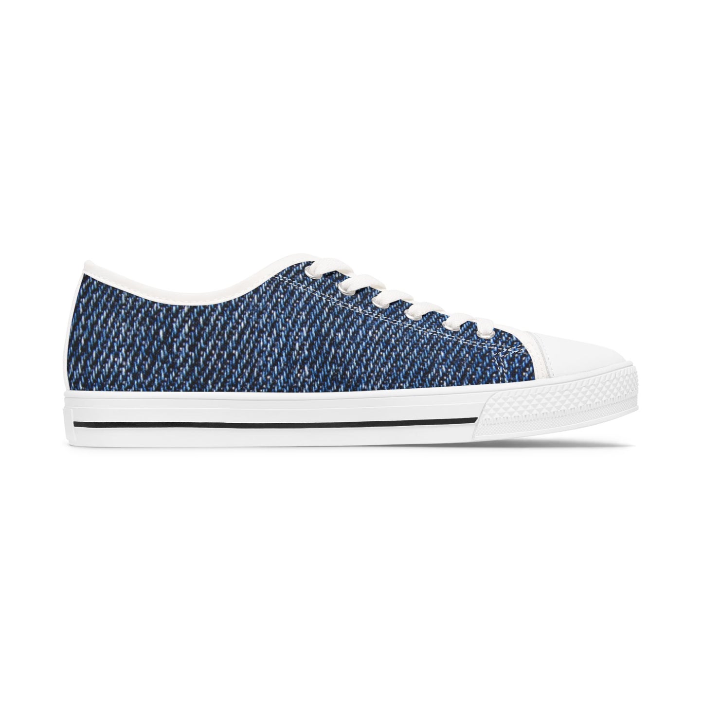 Stylish Denim Women's Low Top Sneakers - Casual Footwear, Everyday Shoes, Comfortable Sneakers, Fashion Sneakers, Summer Style