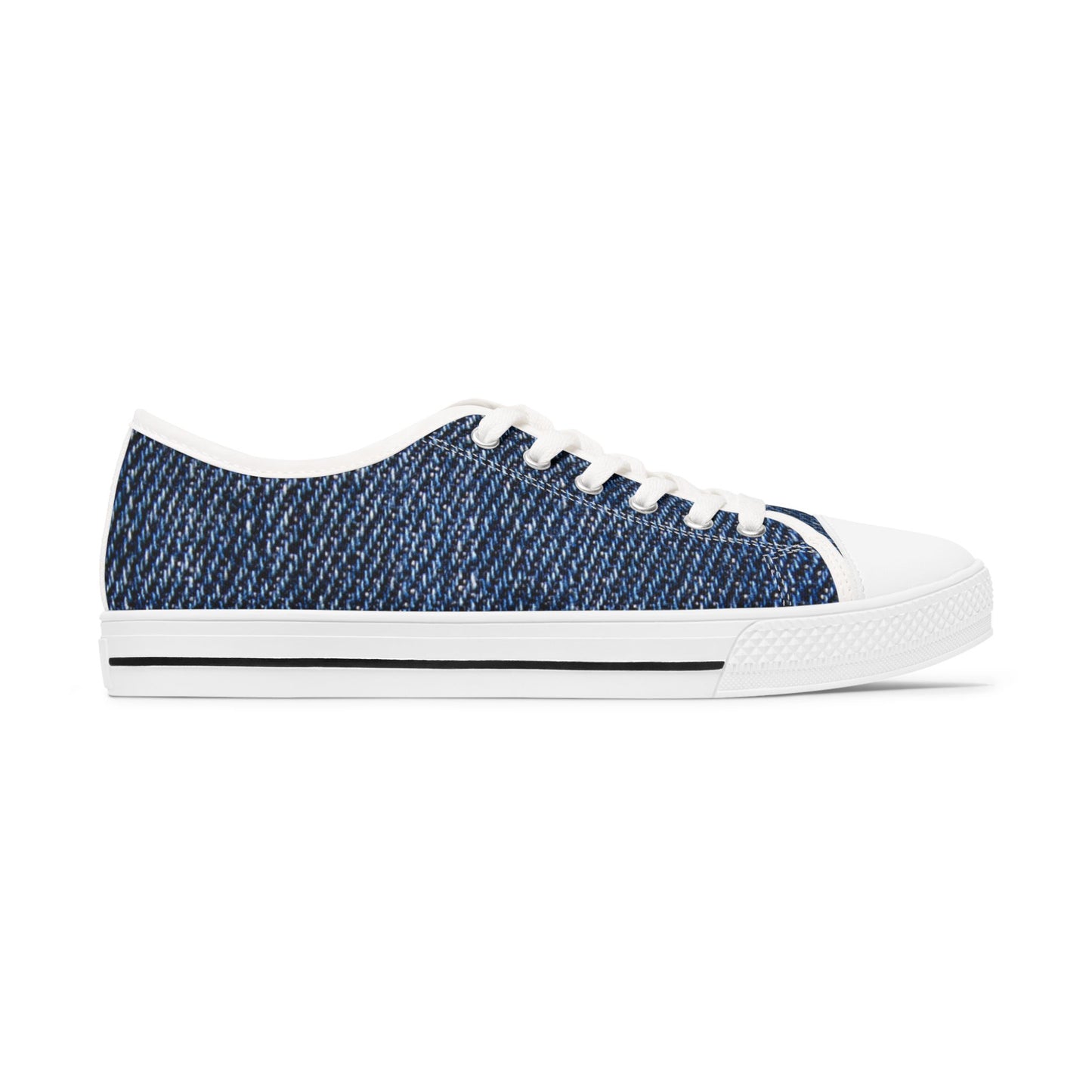 Stylish Denim Women's Low Top Sneakers - Casual Footwear, Everyday Shoes, Comfortable Sneakers, Fashion Sneakers, Summer Style